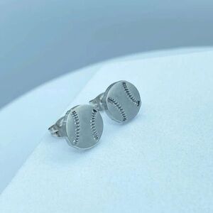 ⚾️ Awesome Metallic Minimalist Baseball Softball Stud Earrings 🥎